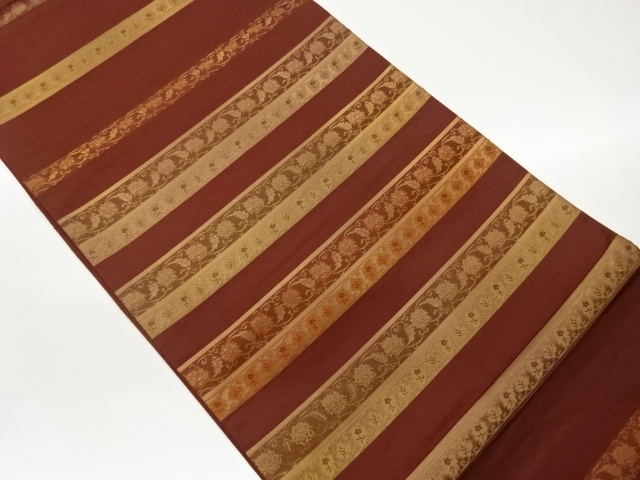 JAPANESE FUKURO OBI / WOVEN FLOWER ARABESQUE